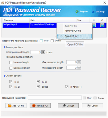 PDF Password Recover screenshot 3