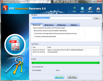 PDF Password Recovery screenshot