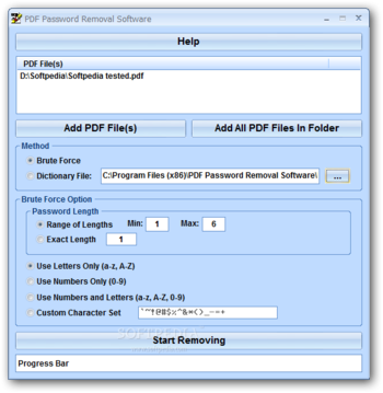 PDF Password Removal Software screenshot