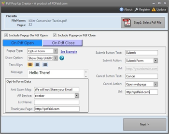 PDF Popup screenshot