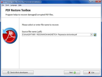 PDF Restore Toolbox screenshot