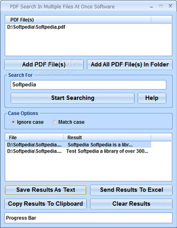 PDF Search In Multiple Files At Once Software screenshot