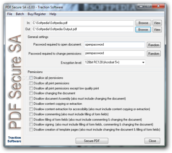 PDF Secure SA screenshot