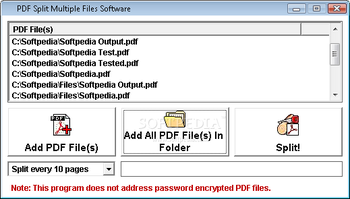 PDF Split & Cut Multiple Files Software screenshot
