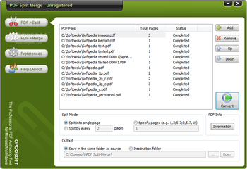 PDF Split-Merge GUI+Command Line screenshot