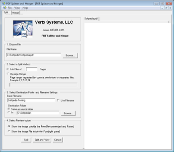 PDF Splitter and Merger screenshot