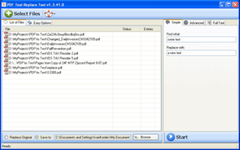 PDF Text Replace Tool screenshot