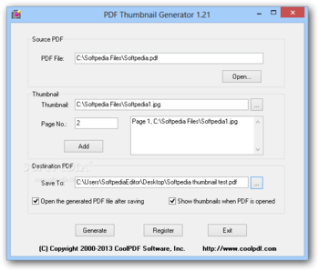 PDF Thumbnail Generator screenshot