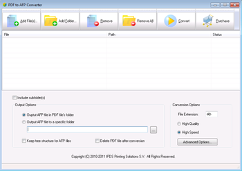 PDF to AFP Converter screenshot