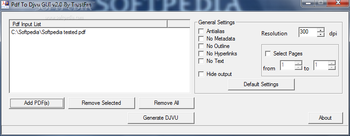 Pdf To Djvu GUI screenshot