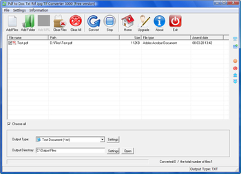 Pdf to Doc Txt Rtf Jpg Tif Converter 3000 screenshot