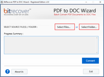 PDF to DOC Wizard screenshot