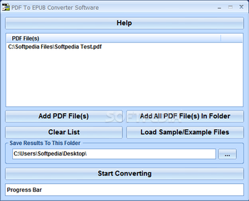 PDF To EPUB Converter Software screenshot