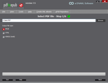 PDF to EPUB screenshot