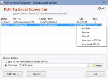 PDF to Excel Converter screenshot