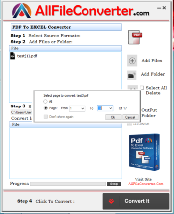 PDF to Excel Converter screenshot