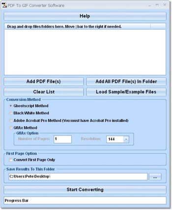 PDF To GIF Converter Software screenshot