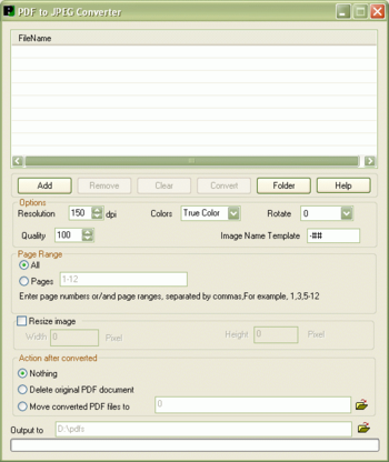 PDF to JPG Converter screenshot