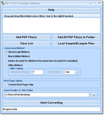PDF To PCX Converter Software screenshot
