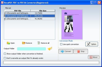 PDF to PDF/A Converter screenshot