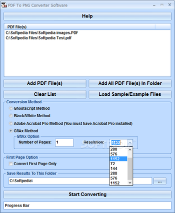 PDF To PNG Converter Software screenshot