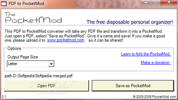 PDF to PocketMod screenshot