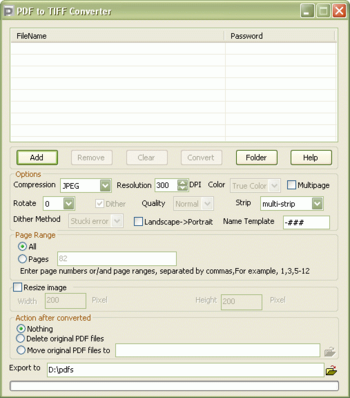 PDF to TIFF Converter screenshot