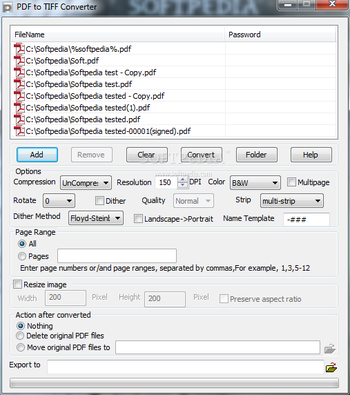 PDF to TIFF CONVERTER screenshot