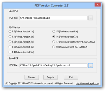 PDF Version Converter screenshot