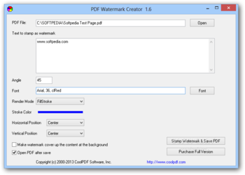 PDF Watermark Creator screenshot
