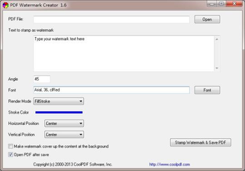 PDF Watermark Creator screenshot