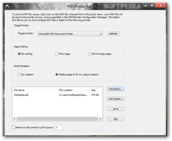 PDF2Printer for Windows 8 screenshot