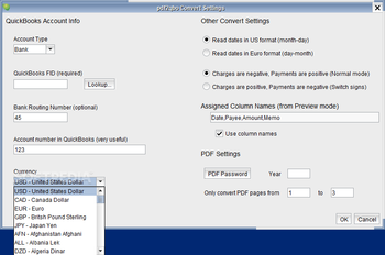 PDF2QBO Converter screenshot 3
