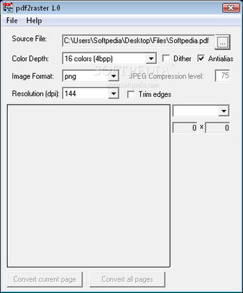 PDF2Raster screenshot