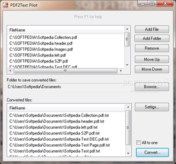 PDF2Text Pilot screenshot