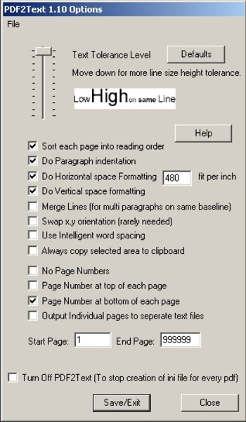 PDF2Text screenshot 2