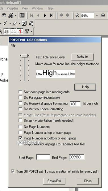 PDF2Text screenshot 3