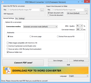 PDF2Word Converter screenshot