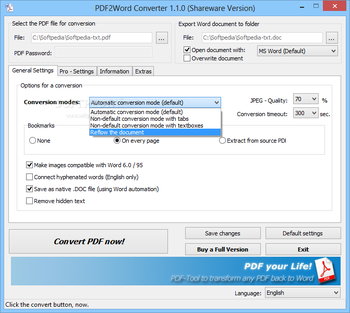 PDF2Word screenshot