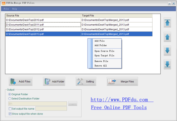 PDFdu Free Merge PDF Files screenshot