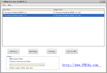 PDFdu Free Text To PDF screenshot