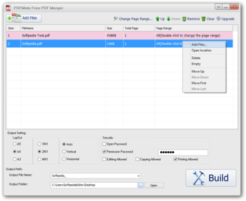 PDFMate Free PDF Merger screenshot