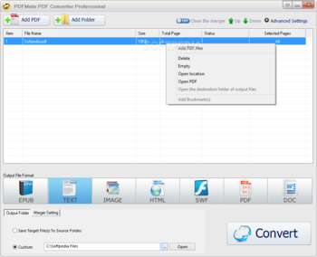 PDFMate PDF Converter Professional screenshot