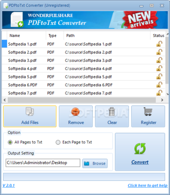 PDftoTxt Converter screenshot