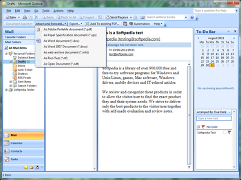 PDF/XPS Document Exporter for Outlook screenshot