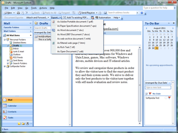 PDF/XPS Document Exporter for Outlook screenshot 2