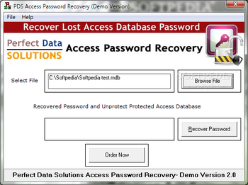 PDS Access Password Recovery screenshot