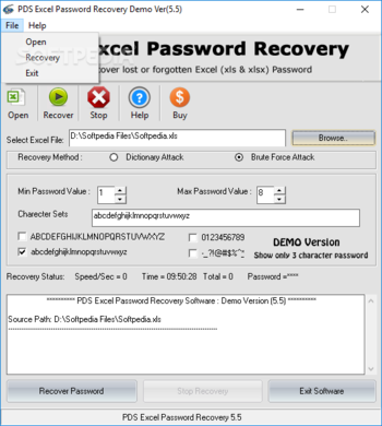 PDS Excel Password Recovery screenshot 2
