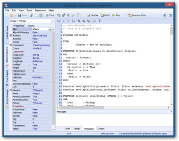 pdScript IDE screenshot