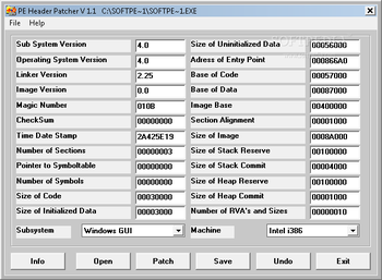 PE Header Patcher screenshot